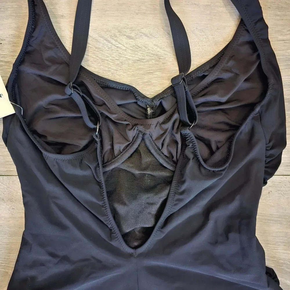 Contours Solitaire V-Neck center Rushing Underwire black One Piece Swimsui… - Picture 10 of 16